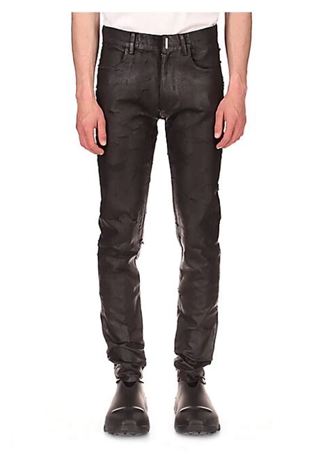 givenchy black skinny jeans with shiny side stripe womens|Shop Givenchy Shiny Cracked Slim.